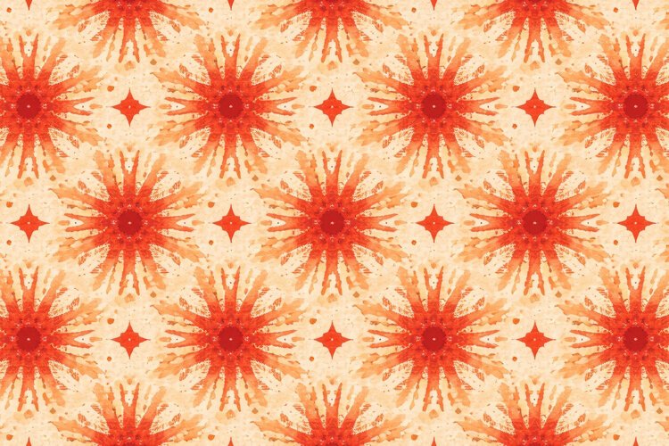Geometric and Floral Textile Pattern example image 1
