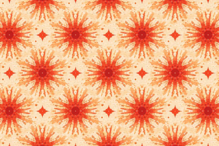 Geometric and Floral Textile Pattern