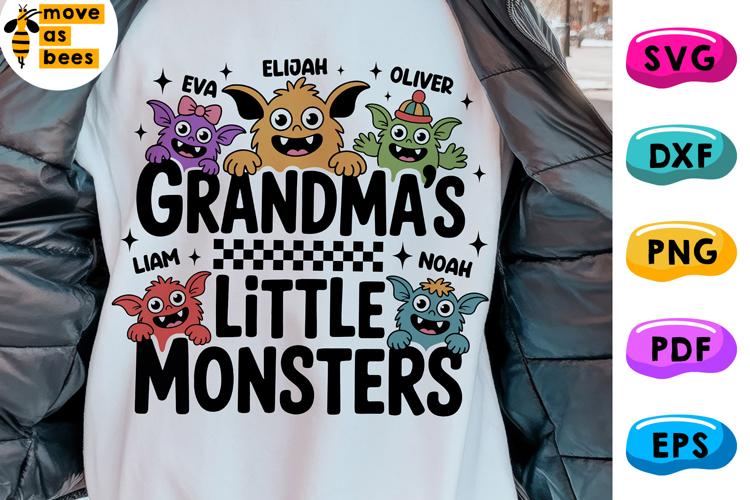 Grandmas Little Monsters Svg, Png, Halloween Grandma Shirt