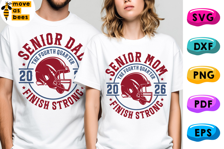 Football Senior Mom & Dad Svg, Png, Class Of 2026 Parents