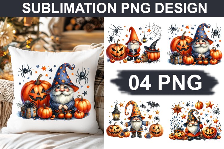 Halloween Gnome - Pillow Sublimation PNG Design