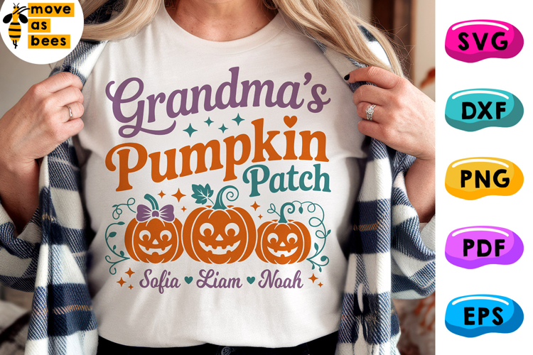 Grandmas Pumpkin Patch Svg, Png, Halloween Grandma of Three