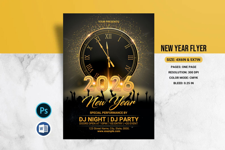 New Year Party Flyer Template