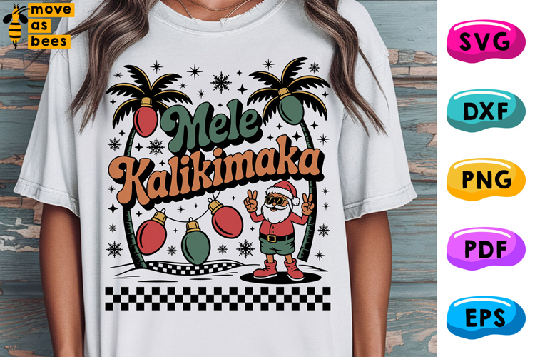 Mele Kalikimaka Svg, Png, Tropical Hawaiian Merry Christmas