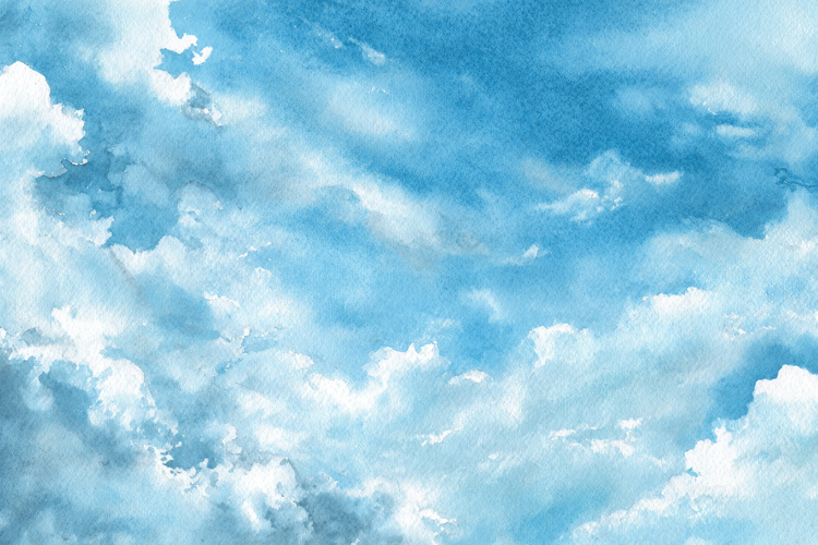 Watercolor Painting of a Blue Sky Background Wallpaper