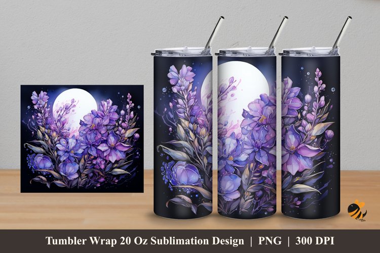 Luxurious Lavender Tumbler Wrap Sublimation Design 5 example image 1