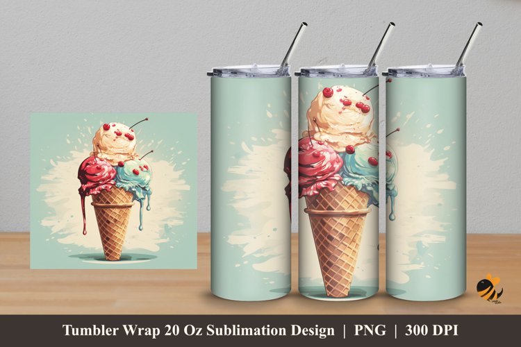 Vintage Ice Tumbler Wrap Sublimation Design 5