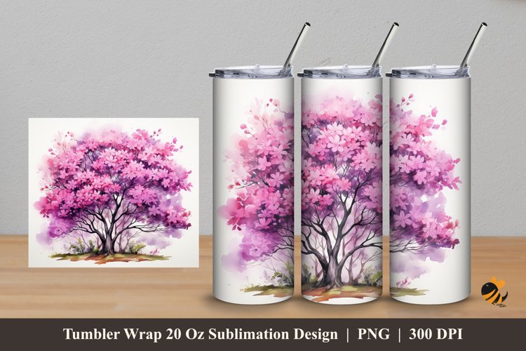 Bougainvillea Abstract Tumbler Wrap Sublimation Design 5