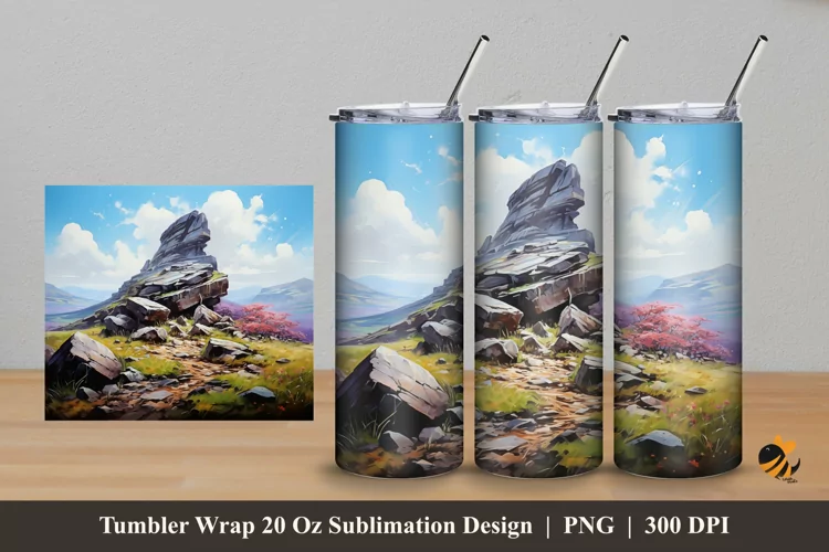 Big Stone Charm Tumbler Wrap Sublimation Design 5