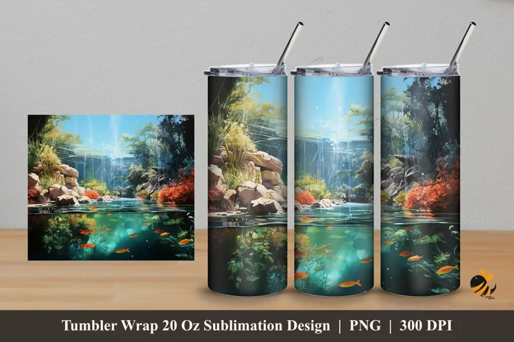 Natural Depth Tumbler Wrap Sublimation Design 5