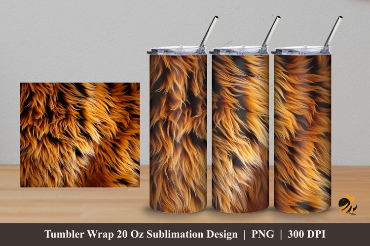 Bear Fur Tumbler Wrap Sublimation Design 5 example image 1