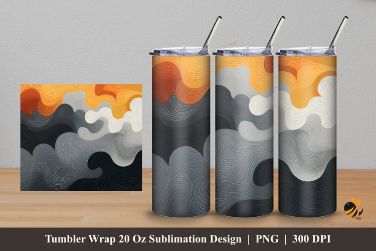 Artistic Wave Tumbler Wrap Sublimation Design 5