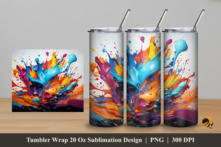 Graffiti Splash Tumbler Wrap Sublimation Design 5
