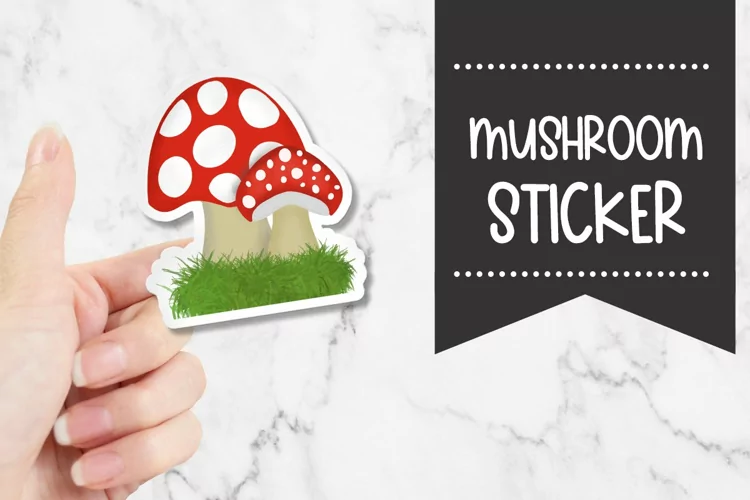 Double Mushroom Sticker