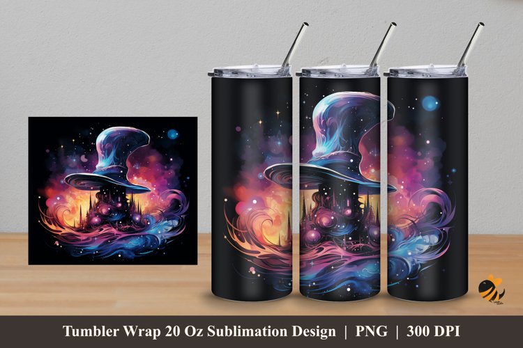 Magician Hat Tumbler Wrap Sublimation Design 5