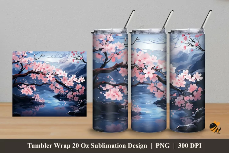 Beautiful Night Tumbler Wrap Sublimation Design 5