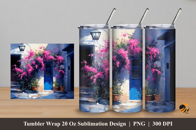 Outdoor Flower Tumbler Wrap Sublimation Design 5