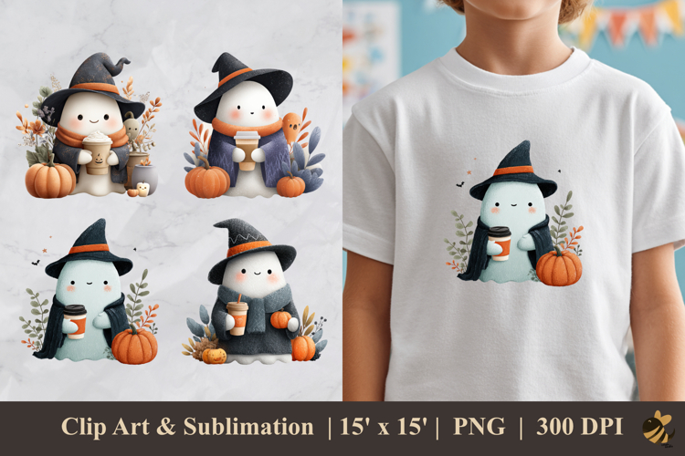 Cute Halloween Ghost DTF Sublimation Clipart Design