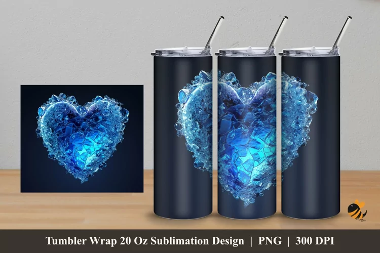 Frozen Love Tumbler Wrap Sublimation Design 5