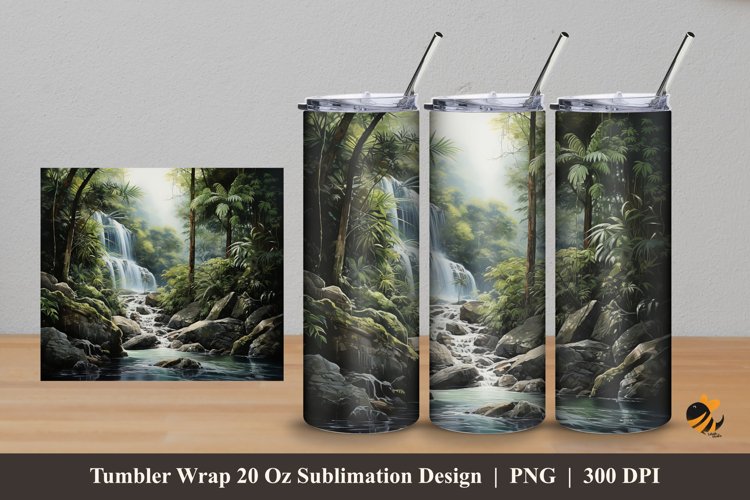 Foxtail Palm Tumbler Wrap Sublimation Design 5 example image 1