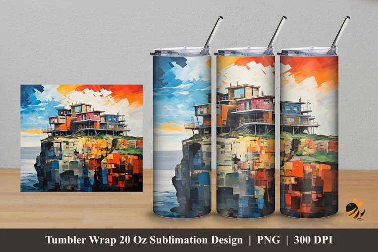 Painting Flats House Tumbler Wrap Sublimation Design 5