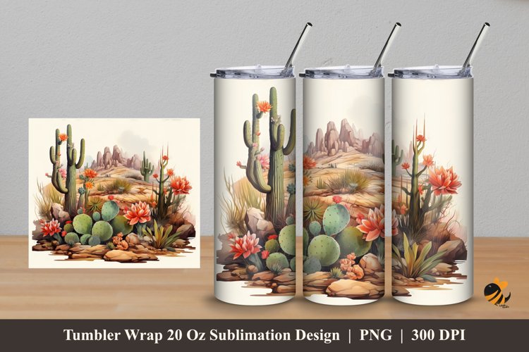 Hill Desert Tumbler Wrap Sublimation Design 5