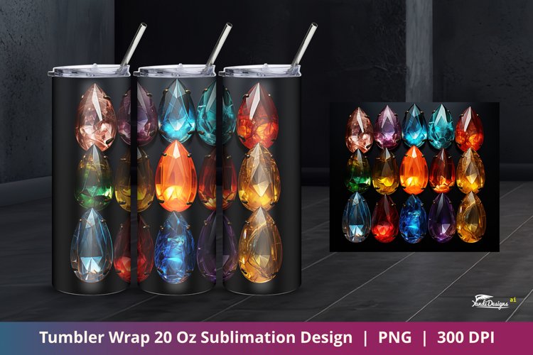 Gems Stone Tumbler Wrap Sublimation 5 example image 1