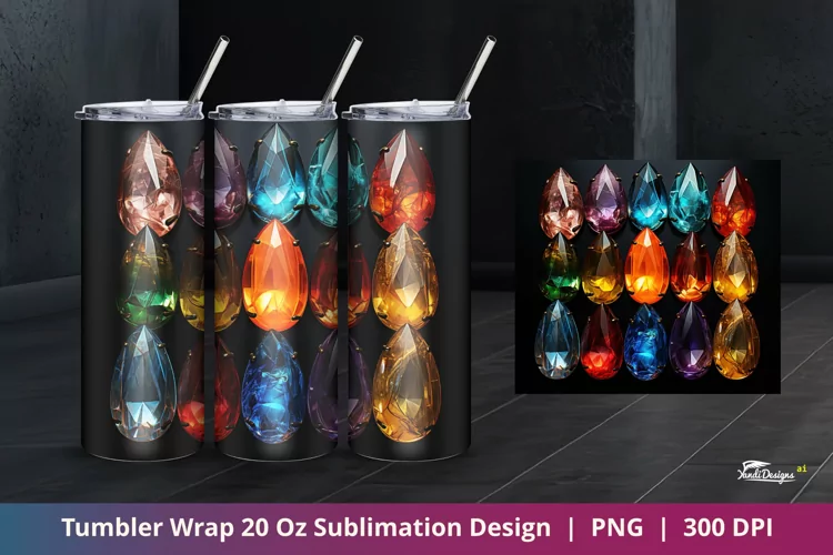 Gems Stone Tumbler Wrap Sublimation 5