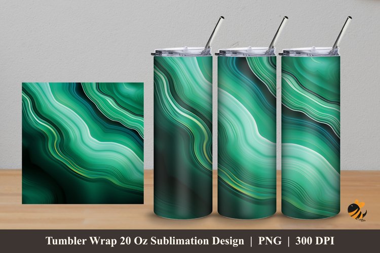 Blue Agate Tumbler Wrap Sublimation Design 5