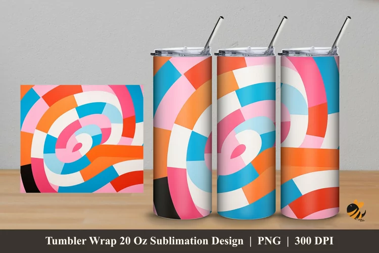 Beautiful Geometric Tumbler Wrap Sublimation Design 5