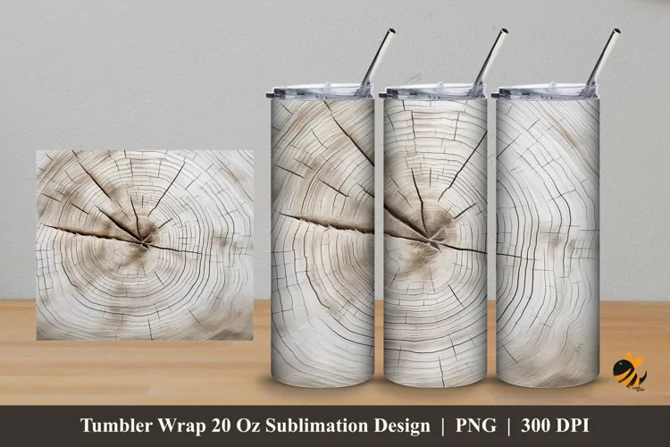 Wood Fiber Tumbler Wrap Sublimation Design 5