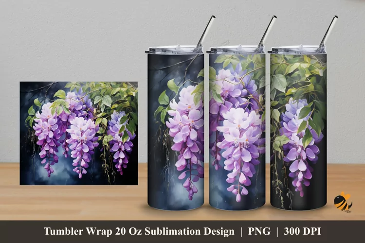 Garden Feel Tumbler Wrap Sublimation Design 5