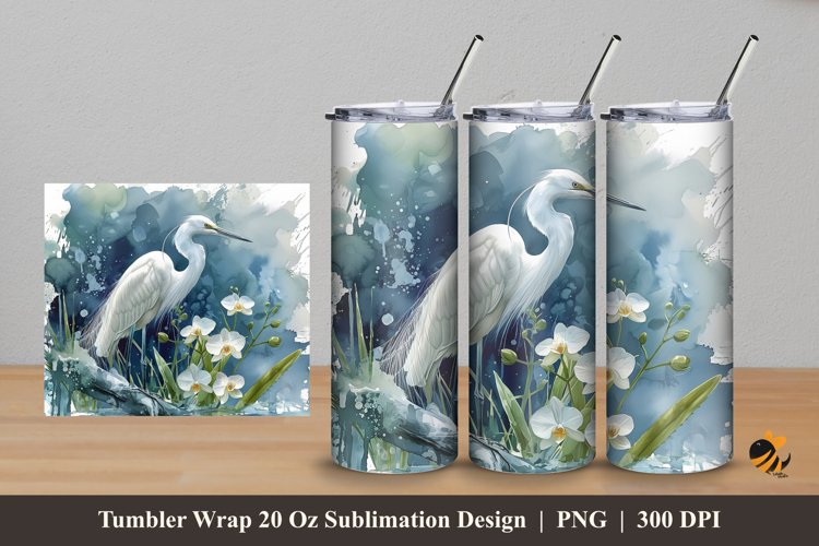 Wild Stork Tumbler Wrap Sublimation Design 5