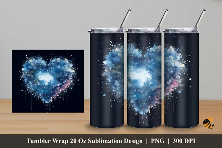 Love Cloud Tumbler Wrap Sublimation Design 5