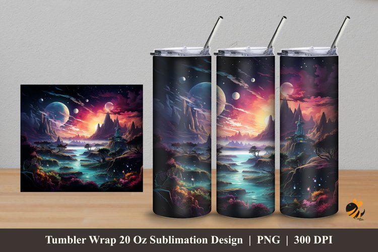 Fantasy Island Tumbler Wrap Sublimation Design 5