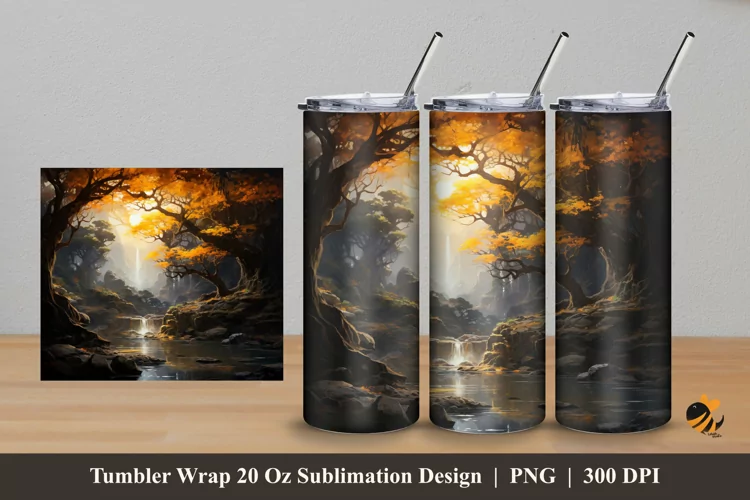 Witch Hazel Flower Tumbler Wrap Sublimation Design 5
