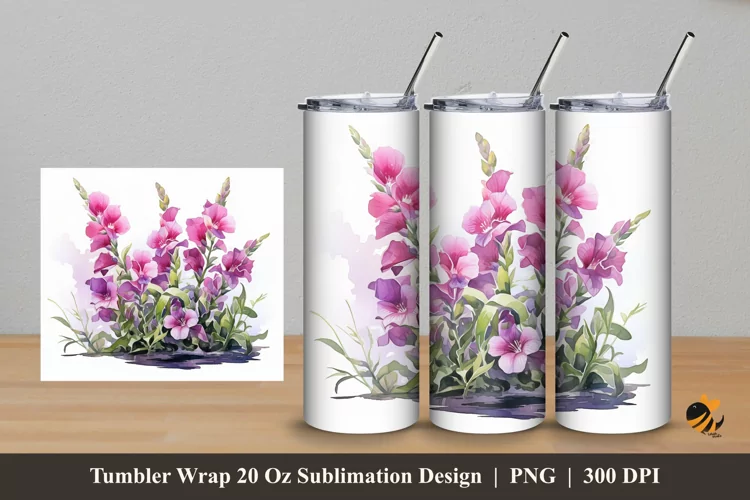 Flower Wealth Tumbler Wrap Sublimation Design 5