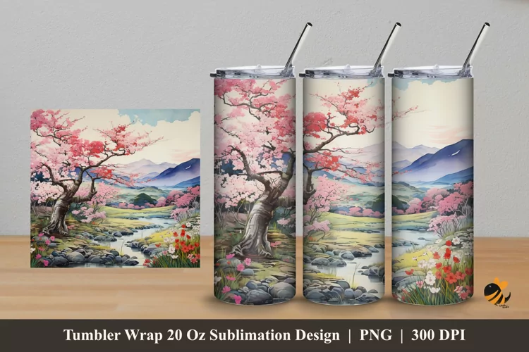 Beautiful Nature View Tumbler Wrap Sublimation Design 5