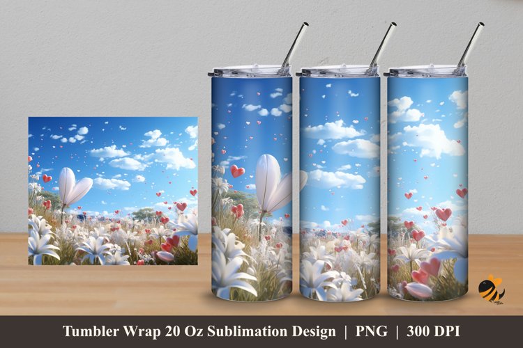 Garden of Love Tumbler Wrap Sublimation Design 5 example image 1