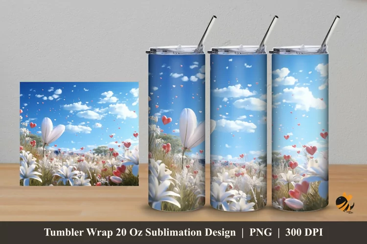 Garden of Love Tumbler Wrap Sublimation Design 5