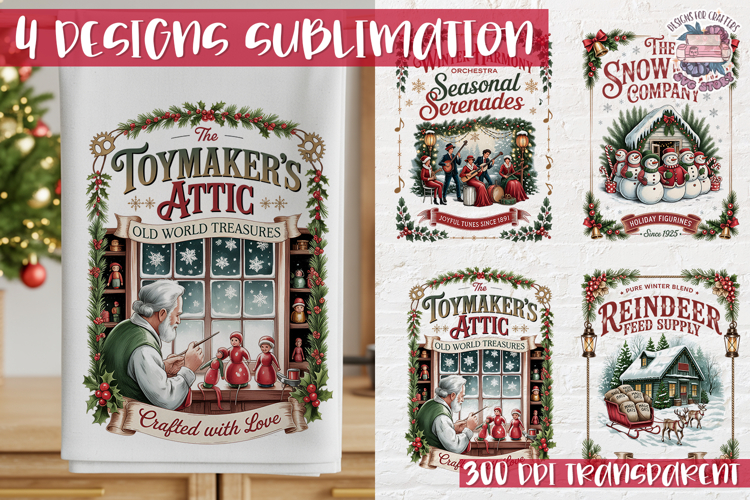 Christmas Vintage Quote Clipart PNG Sublimation 4 Design