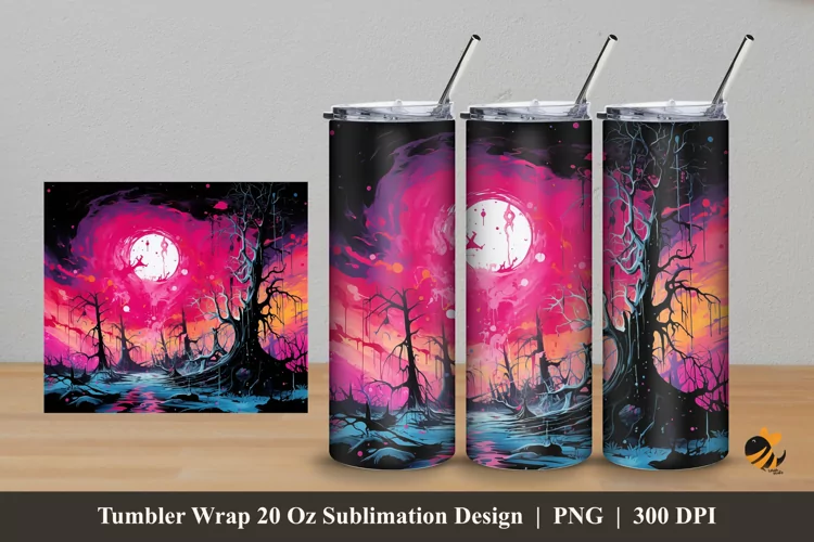 Exotic Winter Tumbler Wrap Sublimation Design 5