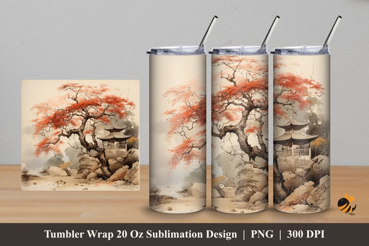 Vintage Place Tumbler Wrap Sublimation Design 5 example image 1