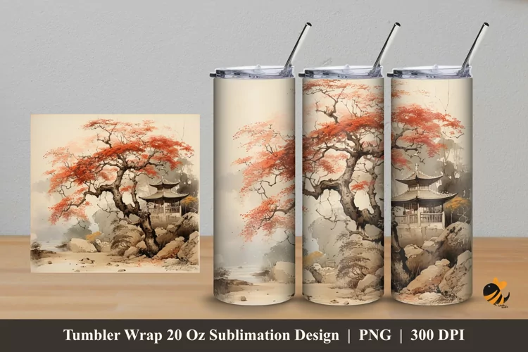 Vintage Place Tumbler Wrap Sublimation Design 5