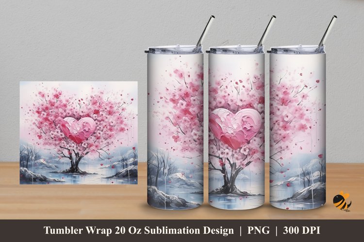 Sakura Blooming Tumbler Wrap Sublimation Design 5