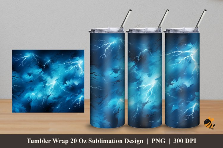 Thunder Tumbler Wrap Sublimation Design 5