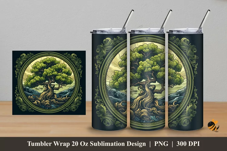 Old Mangrove Tumbler Wrap Sublimation Design 5