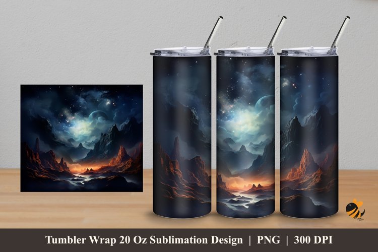 Cosmic Galaxy Tumbler Wrap Sublimation Design 5