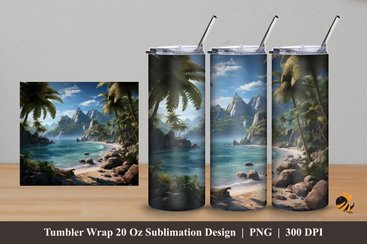 3D Ancient Nature Tumbler Wrap Sublimation Design 5