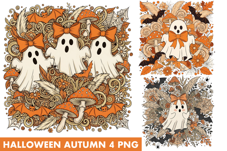 Halloween Boo ghost Sublimation Designs | Autumn Boho PNG